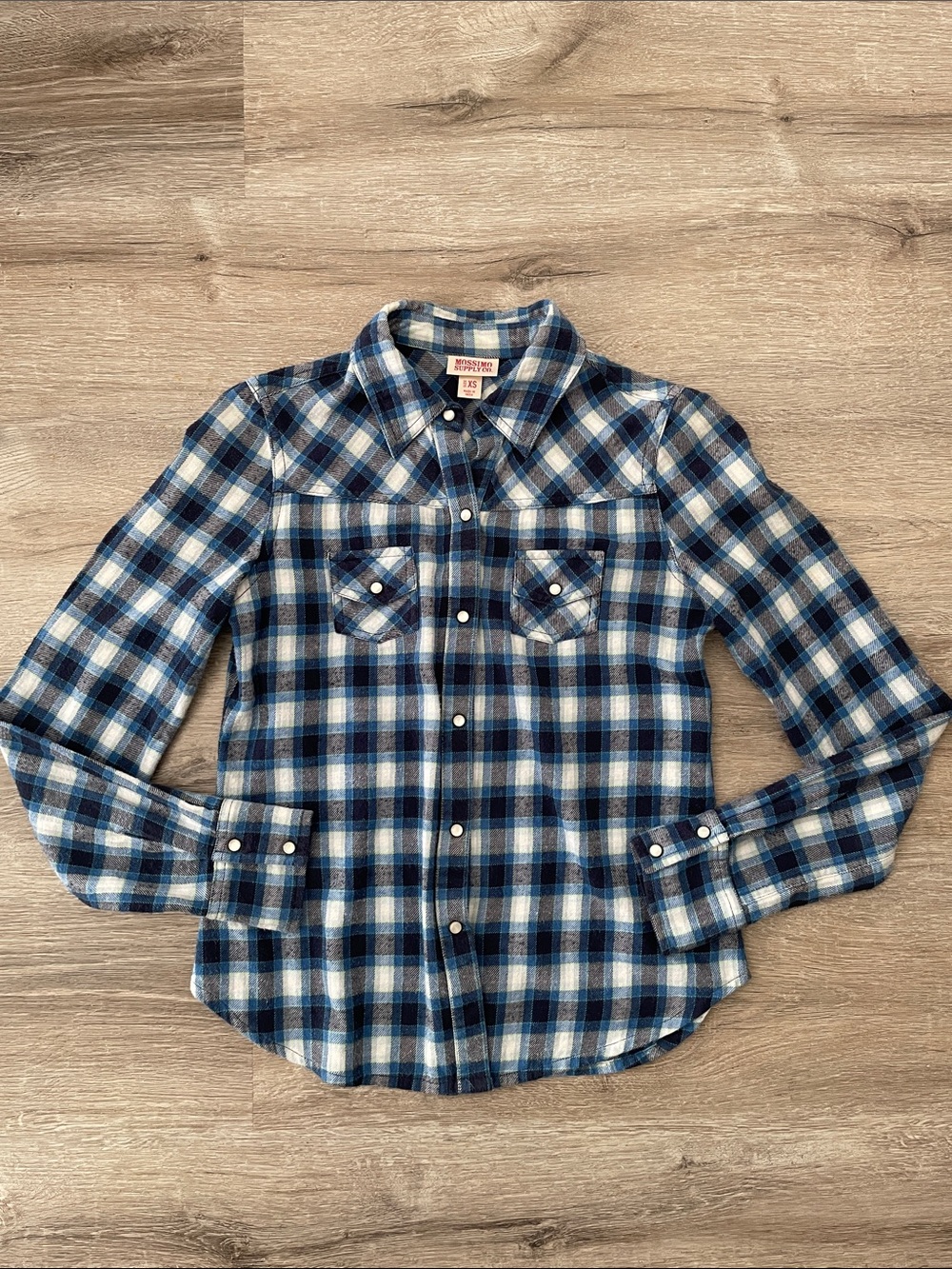 Mossimo blue plaid flannel size xs